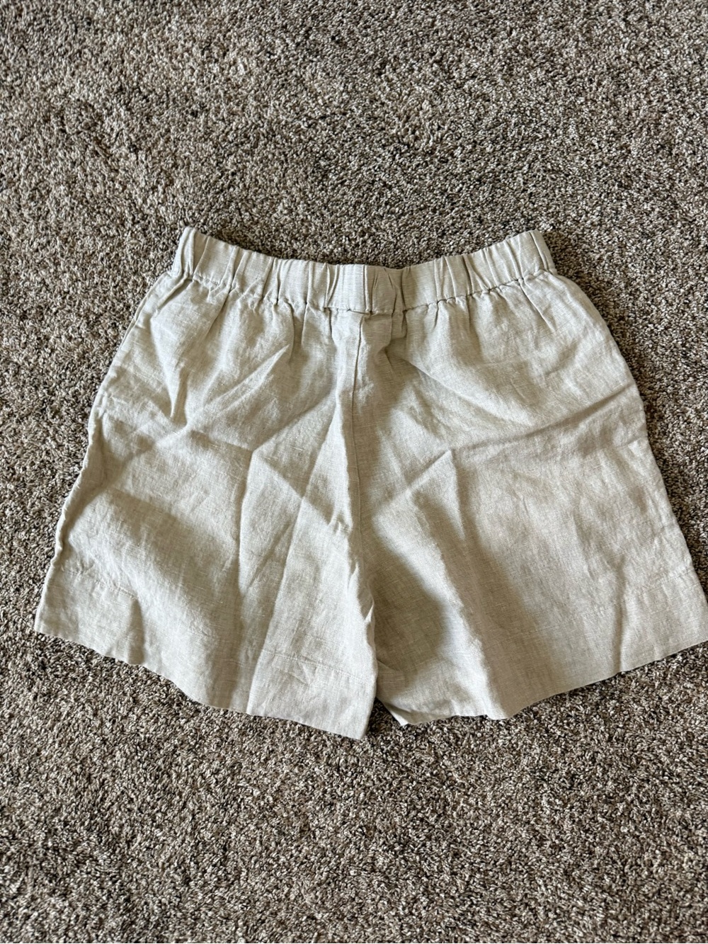 Faherty brand Light Beige Women's Linen Blend Shorts - Casual Elastic Waist